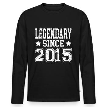 Legendary since 2015 - Männer Premium Bio Langarmshirt - Schwarz - Vorne - Nico (187cm)