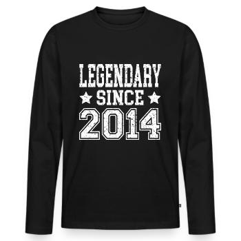 Légendaire depuis 2014 - T-shirt manches longues Premium bio Homme - noir - Devant - Nico (187cm)