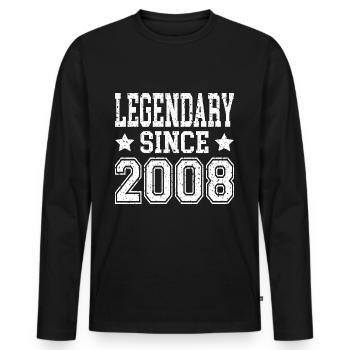 Legendary since 2008 - Men's Premium Organic Long Sleeve Shirt - black - Front - Nico (187cm)