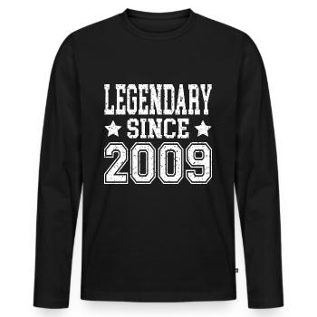 Legendary since 2009 - Men's Premium Organic Long Sleeve Shirt - black - Front - Nico (187cm)