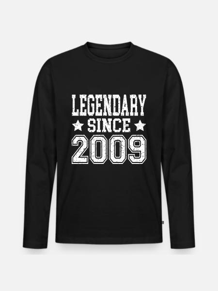 Legendary since 2009 - Männer Premium Bio Langarmshirt - Schwarz
