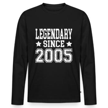 Legendary since 2005 - Men's Premium Organic Long Sleeve Shirt - black - Front - Nico (187cm)