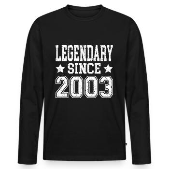 Legendary since 2003 - Men's Premium Organic Long Sleeve Shirt - black - Front - Nico (187cm)