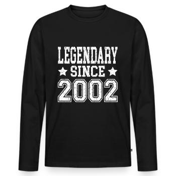 Légendaire depuis 2002 - T-shirt manches longues Premium bio Homme - noir - Devant - Nico (187cm)
