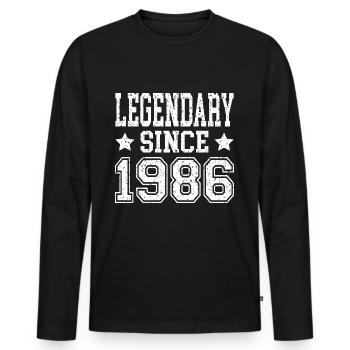 Legendary since 1986 - Men's Premium Organic Long Sleeve Shirt - black - Front - Nico (187cm)