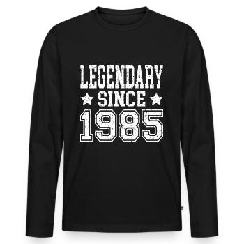 Legendary since 1985 - Men's Premium Organic Long Sleeve Shirt - black - Front - Nico (187cm)