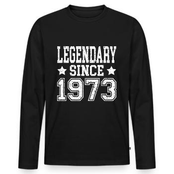Legendary since 1973 - Men's Premium Organic Long Sleeve Shirt - black - Front - Nico (187cm)
