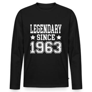Légendaire depuis 1963 - T-shirt manches longues Premium bio Homme - noir - Devant - Nico (187cm)