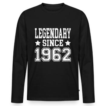 Légendaire depuis 1962 - T-shirt manches longues Premium bio Homme - noir - Devant - Nico (187cm)
