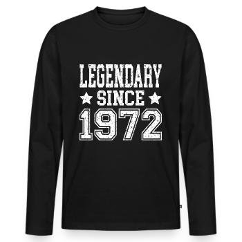 Légendaire depuis 1972 - T-shirt manches longues Premium bio Homme - noir - Devant - Nico (187cm)