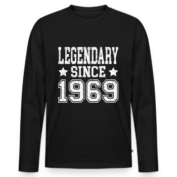 Legendary since 1969 - Men's Premium Organic Long Sleeve Shirt - black - Front - Nico (187cm)