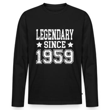 Legendary since 1959 - Men's Premium Organic Long Sleeve Shirt - black - Front - Nico (187cm)