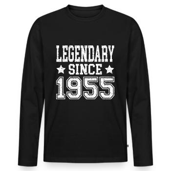 Légendaire depuis 1955 - T-shirt manches longues Premium bio Homme - noir - Devant - Nico (187cm)