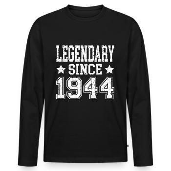 Legendary since 1944 - Men's Premium Organic Long Sleeve Shirt - black - Front - Nico (187cm)