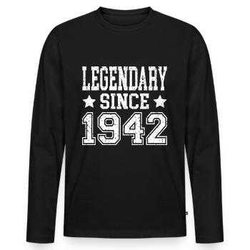 Legendary since 1942 - Men's Premium Organic Long Sleeve Shirt - black - Front - Nico (187cm)