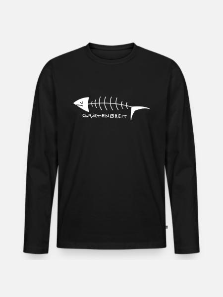 Funny herringbone wide - Men's Premium Organic Long Sleeve Shirt - black