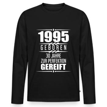 1995 Mann 30 Jahre Geschenk zum 30. Geburtstag - Männer Premium Bio Langarmshirt - Schwarz - Vorne - Nico (187cm)