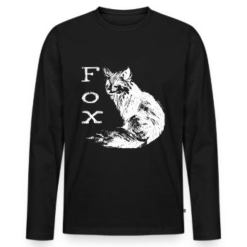 Fuchs - Männer Premium Bio Langarmshirt - Schwarz - Vorne - Nico (187cm)