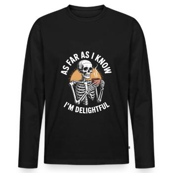 Pour autant que je sache, je suis ravi ! Sarcasme - T-shirt manches longues Premium bio Homme - noir - Devant - Nico (187cm)