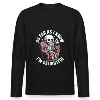 Pour autant que je sache, je suis ravi ! Sarcasme - T-shirt manches longues Premium bio Homme - noir - Devant - Nico (187cm)