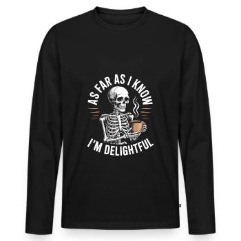 Pour autant que je sache, je suis ravi ! Sarcasme - T-shirt manches longues Premium bio Homme - noir - Devant - Nico (187cm)