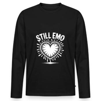 Toujours emo ! Esthétique alternative gothique emo - T-shirt manches longues Premium bio Homme - noir - Devant - Nico (187cm)