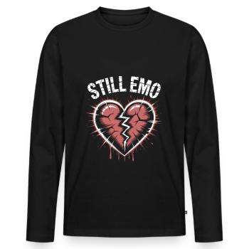 Toujours emo ! Esthétique alternative gothique emo - T-shirt manches longues Premium bio Homme - noir - Devant - Nico (187cm)