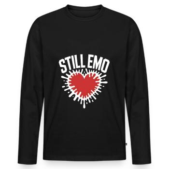 Toujours emo ! Esthétique alternative gothique emo - T-shirt manches longues Premium bio Homme - noir - Devant - Nico (187cm)