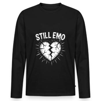 Toujours emo ! Esthétique alternative gothique emo - T-shirt manches longues Premium bio Homme - noir - Devant - Nico (187cm)