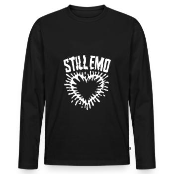 Toujours emo ! Esthétique alternative gothique emo - T-shirt manches longues Premium bio Homme - noir - Devant - Nico (187cm)