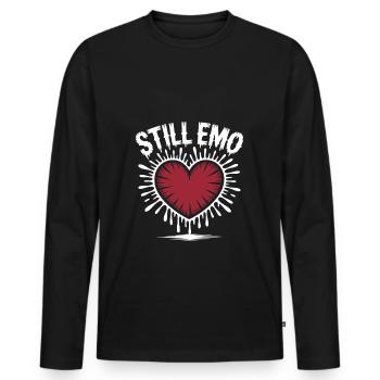 Toujours emo ! Esthétique alternative gothique emo - T-shirt manches longues Premium bio Homme - noir - Devant - Nico (187cm)