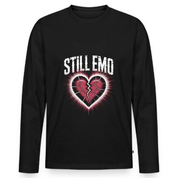 Toujours emo ! Esthétique alternative gothique emo - T-shirt manches longues Premium bio Homme - noir - Devant - Nico (187cm)