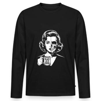 Noir comme mon âme ! Goth Café Emo Girl - T-shirt manches longues Premium bio Homme - noir - Devant - Nico (187cm)