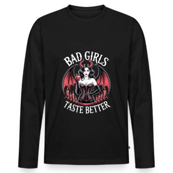 Les mauvaises filles ont meilleur goût ! Gothique Gothique Emo Baddie - T-shirt manches longues Premium bio Homme - noir - Devant - Nico (187cm)