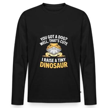 Bartagame Reptilien Liebhaber Echse Haustier - Männer Premium Bio Langarmshirt - Schwarz - Vorne - Nico (187cm)