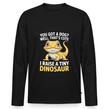 Bartagame Reptilien Liebhaber Echse Haustier - Männer Premium Bio Langarmshirt - Schwarz - Vorne - Nico (187cm)