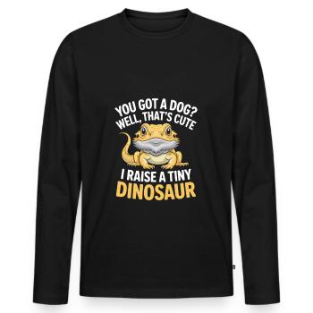 Bartagame Reptilien Liebhaber Echse Haustier - Männer Premium Bio Langarmshirt - Schwarz - Vorne - Nico (187cm)