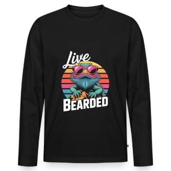 Vivez Barbu ! Terraristiques de reptiles dragon barbu - T-shirt manches longues Premium bio Homme - noir - Devant - Nico (187cm)