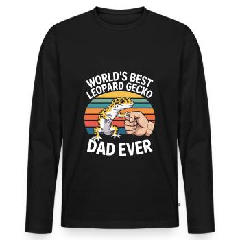 Leopard Gecko Leopard Gecko Reptile Terraristics - Men's Premium Organic Long Sleeve Shirt - black - Front - Nico (187cm)