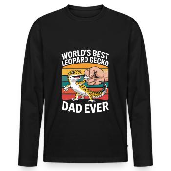 Leopard Gecko Leopard Gecko Reptile Terraristics - Men's Premium Organic Long Sleeve Shirt - black - Front - Nico (187cm)