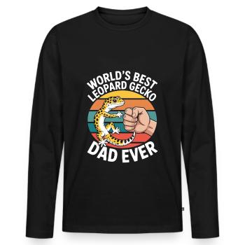 Leopard Gecko Leopard Gecko Reptile Terraristics - Men's Premium Organic Long Sleeve Shirt - black - Front - Nico (187cm)