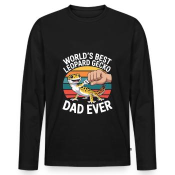 Leopard Gecko Leopard Gecko Reptile Terraristics - Men's Premium Organic Long Sleeve Shirt - black - Front - Nico (187cm)