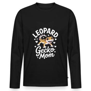 Leopard Gecko Mom Leopards Gecko Reptiles - Men's Premium Organic Long Sleeve Shirt - black - Front - Nico (187cm)