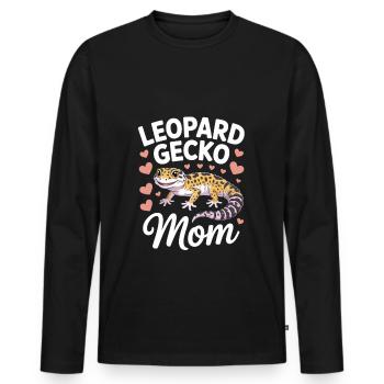 Leopard Gecko Mom Leopards Gecko Reptiles - Men's Premium Organic Long Sleeve Shirt - black - Front - Nico (187cm)