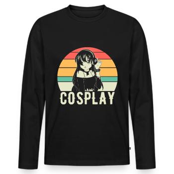 Cosplay Vintage Anime Cosplay - Men's Premium Organic Long Sleeve Shirt - black - Front - Nico (187cm)