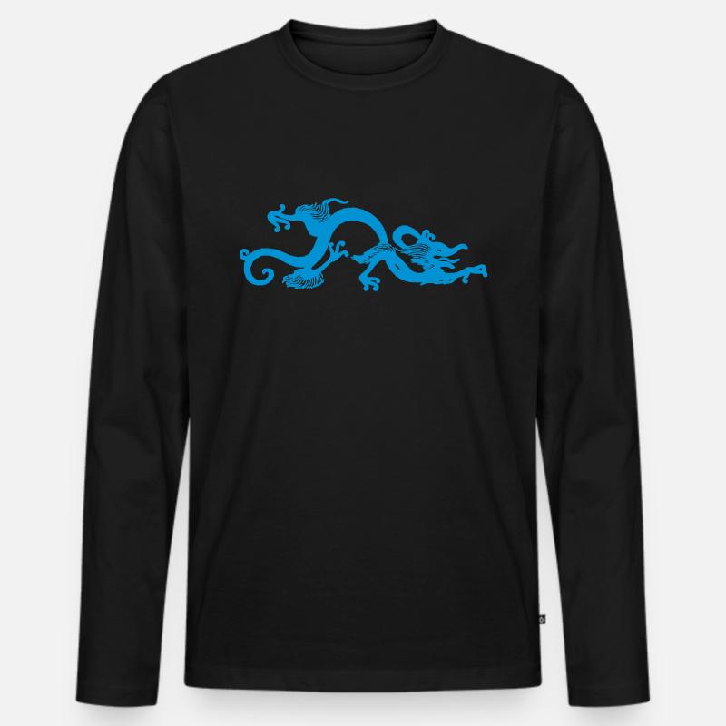 chinesischer drache - Männer Premium Bio Langarmshirt - Schwarz