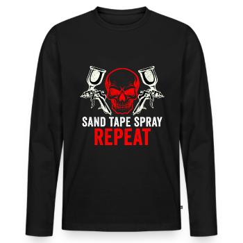 Autokarosserielackierer Autolackierer - Männer Premium Bio Langarmshirt - Schwarz - Vorne - Nico (187cm)