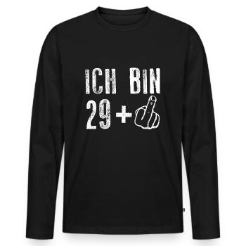 30. Geburtstag Ich Bin 29+ - Männer Premium Bio Langarmshirt - Schwarz - Vorne - Nico (187cm)