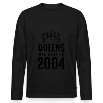 born in 2004 - Männer Premium Bio Langarmshirt - Schwarz - Vorne - Nico (187cm)