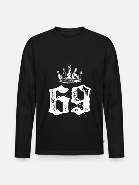 69 Couronne numérique - T-shirt manches longues Premium bio Homme - noir
